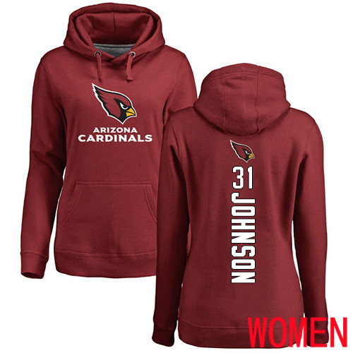 Arizona Cardinals Maroon Women David Johnson Backer NFL Football #31 Pullover Hoodie Sweatshirts->nfl t-shirts->Sports Accessory